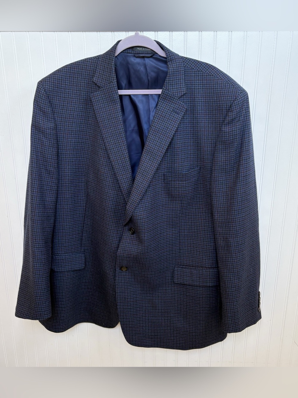 Lauren Ralph Lauren Men’s 50R Blue Plaid 100% Wool Blazer Jacket Sport Coat